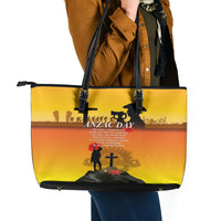 New Zealand and Australia ANZAC Day Leather Tote Bag Gallipoli Lest We Forget LT03 - Polynesian Pride