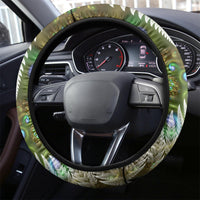 New Zealand Steering Wheel Cover Koru Abstract Art and Silver Fern Maori Pattern LT03 - Polynesian Pride