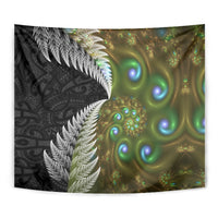 New Zealand Tapestry Koru Abstract Art and Silver Fern Maori Pattern LT03 - Polynesian Pride