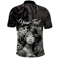 Custom New Zealand Women's Day Polo Shirt Maori Tribal Girl and Silver Fern Pattern LT03 - Polynesian Pride