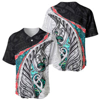 New Zealand Baseball Jersey Manaia Fern and Koru Maori Pattern LT03 - Polynesian Pride