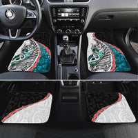 New Zealand Car Mats Manaia Fern and Koru Maori Pattern LT03 Set 4pcs Black - Polynesian Pride