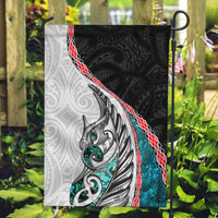 New Zealand Garden Flag Manaia Fern and Koru Maori Pattern LT03 Garden Flag Black - Polynesian Pride