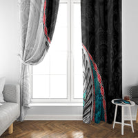New Zealand Window Curtain Manaia Fern and Koru Maori Pattern LT03 - Polynesian Pride
