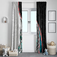 New Zealand Window Curtain Manaia Fern and Koru Maori Pattern LT03 - Polynesian Pride