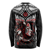 New Zealand Maori Girl Long Sleeve Shirt Silver Fern and Koru Pattern LT03 - Polynesian Pride