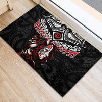 New Zealand Maori Girl Rubber Doormat Silver Fern and Koru Pattern LT03 - Polynesian Pride