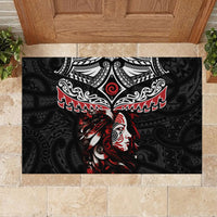 New Zealand Maori Girl Rubber Doormat Silver Fern and Koru Pattern LT03 - Polynesian Pride