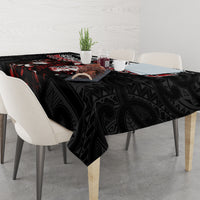 New Zealand Maori Girl Tablecloth Silver Fern and Koru Pattern LT03 - Polynesian Pride