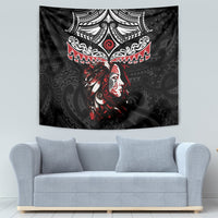 New Zealand Maori Girl Tapestry Silver Fern and Koru Pattern