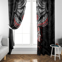New Zealand Maori Girl Window Curtain Silver Fern and Koru Pattern LT03 - Polynesian Pride