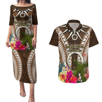 Vanuatu Selebretem 44th Indipendens Dei Couples Matching Puletasi and Hawaiian Shirt Yumi Pig Tusk and Namele Fern