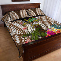 Vanuatu Selebretem 44th Indipendens Dei Quilt Bed Set Yumi Pig Tusk and Namele Fern LT03 - Polynesian Pride