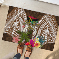 Vanuatu Selebretem 44th Indipendens Dei Rubber Doormat Yumi Pig Tusk and Namele Fern LT03 - Polynesian Pride