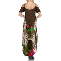 Vanuatu Selebretem 44th Indipendens Dei Summer Maxi Dress Yumi Pig Tusk and Namele Fern LT03 - Polynesian Pride