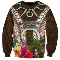 Vanuatu Selebretem 44th Indipendens Dei Sweatshirt Yumi Pig Tusk and Namele Fern LT03 Unisex Brown - Polynesian Pride
