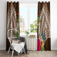 Vanuatu Selebretem 44th Indipendens Dei Window Curtain Yumi Pig Tusk and Namele Fern LT03 - Polynesian Pride