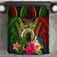 Vanuatu Independence Day Bedding Set Tugeta Yumi Selebretem Indipendens Dei LT03 Black - Polynesian Pride