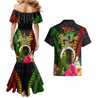Vanuatu Independence Day Couples Matching Mermaid Dress and Hawaiian Shirt Tugeta Yumi Selebretem Indipendens Dei LT03 - Polynesian Pride