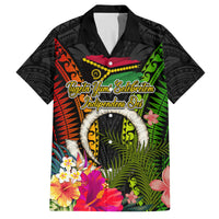 Vanuatu Independence Day Family Matching Off The Shoulder Long Sleeve Dress and Hawaiian Shirt Tugeta Yumi Selebretem Indipendens Dei