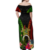 Vanuatu Independence Day Off Shoulder Maxi Dress Tugeta Yumi Selebretem Indipendens Dei LT03 - Polynesian Pride