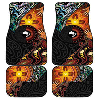 New Zealand and Australia Together Car Mats Maori Tattoo Paua Shell mix Aboriginal Pattern LT03 - Polynesian Pride