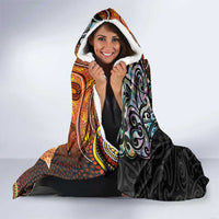 New Zealand and Australia Together Hooded Blanket Maori Tattoo Paua Shell mix Aboriginal Pattern LT03 - Polynesian Pride