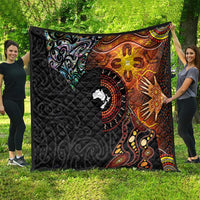 New Zealand and Australia Together Quilt Maori Tattoo Paua Shell mix Aboriginal Pattern