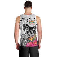 Fiji Iguana Men Tank Top Tapa Tribal Tattoo and Hibiscus LT03 - Polynesian Pride