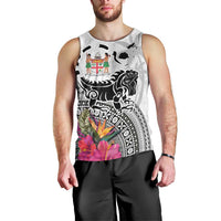 Fiji Iguana Men Tank Top Tapa Tribal Tattoo and Hibiscus LT03 - Polynesian Pride