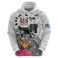 Fiji Iguana Zip Hoodie Tapa Tribal Tattoo and Hibiscus LT03 - Polynesian Pride