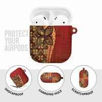 Samoan Pacific Tribal Flower Geometric Art Tattoos AirPods Case Siapo Pattern Flame Sunset LT03 - Polynesian Pride