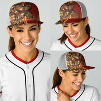 Samoan Pacific Tribal Flower Geometric Art Tattoos Baseball Net Cap Siapo Pattern Flame Sunset LT03 - Polynesian Pride