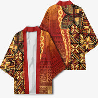 Samoan Pacific Tribal Flower Geometric Art Tattoos Kimono Siapo Pattern Flame Sunset - Polynesian Pride