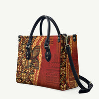 Samoan Pacific Tribal Flower Geometric Art Tattoos Leather Bag Siapo Pattern Flame Sunset - Polynesian Pride