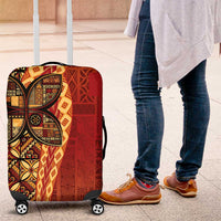 Samoan Pacific Tribal Flower Geometric Art Tattoos Luggage Cover Siapo Pattern Flame Sunset - Polynesian Pride