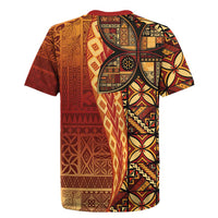 Samoan Pacific Tribal Flower Geometric Art Tattoos Rugby Jersey Siapo Pattern Flame Sunset LT03 - Polynesian Pride