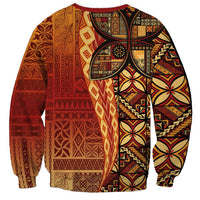 Samoan Pacific Tribal Flower Geometric Art Tattoos Sweatshirt Siapo Pattern Flame Sunset LT03 - Polynesian Pride
