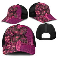 Samoan Pacific Tribal Flower Geometric Art Tattoos Baseball Net Cap Siapo Pattern Romantic Rose LT03 - Polynesian Pride