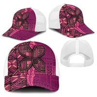 Samoan Pacific Tribal Flower Geometric Art Tattoos Baseball Net Cap Siapo Pattern Romantic Rose LT03 - Polynesian Pride