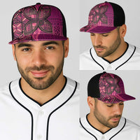 Samoan Pacific Tribal Flower Geometric Art Tattoos Baseball Net Cap Siapo Pattern Romantic Rose LT03 - Polynesian Pride