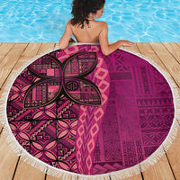Samoan Pacific Tribal Flower Geometric Art Tattoos Beach Blanket Siapo Pattern Romantic Rose LT03 - Polynesian Pride