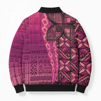 Samoan Pacific Tribal Flower Geometric Art Tattoos Bomber Puffer Jacket Siapo Pattern Romantic Rose LT03 - Polynesian Pride