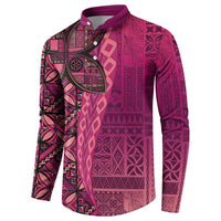 Samoan Pacific Tribal Flower Geometric Art Tattoos Button Sweatshirt Siapo Pattern Romantic Rose LT03 - Polynesian Pride