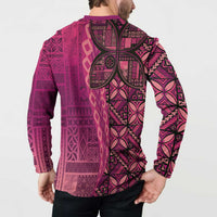 Samoan Pacific Tribal Flower Geometric Art Tattoos Button Sweatshirt Siapo Pattern Romantic Rose LT03 - Polynesian Pride
