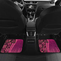 Samoan Pacific Tribal Flower Geometric Art Tattoos Car Mats Siapo Pattern Romantic Rose LT03 Set 2pcs - Back Pink - Polynesian Pride