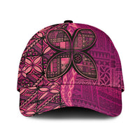 Samoan Pacific Tribal Flower Geometric Art Tattoos Classic Cap Siapo Pattern Romantic Rose LT03 Universal Fit Pink - Polynesian Pride
