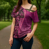 Samoan Pacific Tribal Flower Geometric Art Tattoos Cross Shoulder Shirt Siapo Pattern Romantic Rose LT03 - Polynesian Pride