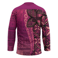 Samoan Pacific Tribal Flower Geometric Art Tattoos Hockey Jersey Siapo Pattern Romantic Rose - Polynesian Pride