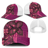 Samoan Pacific Tribal Flower Geometric Art Tattoos Mesh Trucker Cap Siapo Pattern Romantic Rose LT03 - Polynesian Pride